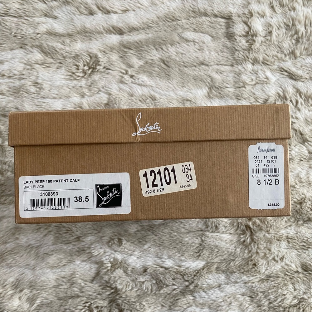 Christian Louboutin Lady Peep Patent Black 38.5